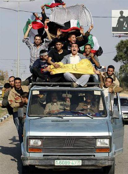 Los palestinos han celebrado la liberación de ciudadanos en la ciudad de Beit Hanoun.