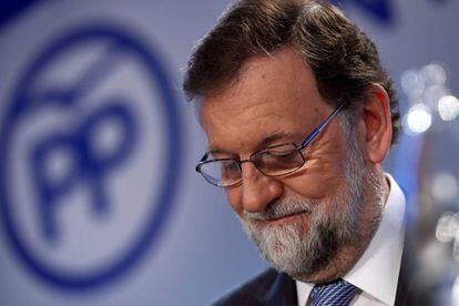 Mariano Rajoy en la reunión de la Junta Directiva Nacional del PP, el pasado 11 de junio.