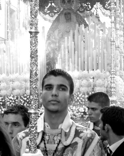 An acolyte during Holy Week in Seville.