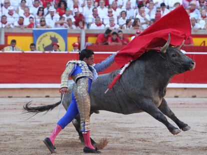 Alberto Aguilar, ayer en la Feria de San Ferm&iacute;n.