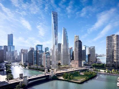 Lake Shore-Drive, two towers by David Childs that will replace the Calatrava project.