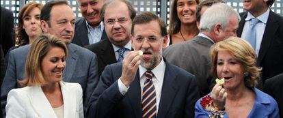 Mariano Rajoy, durante una reunión con los líderes regionales del PP.