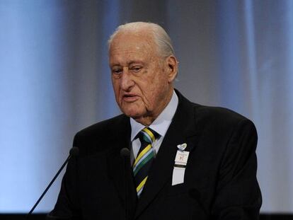 Joao Havelange, en una foto tomada durante la presentaci&oacute;n de la candidatura de R&iacute;o de Janeiro para los Juegos Ol&iacute;mpicos de 2016