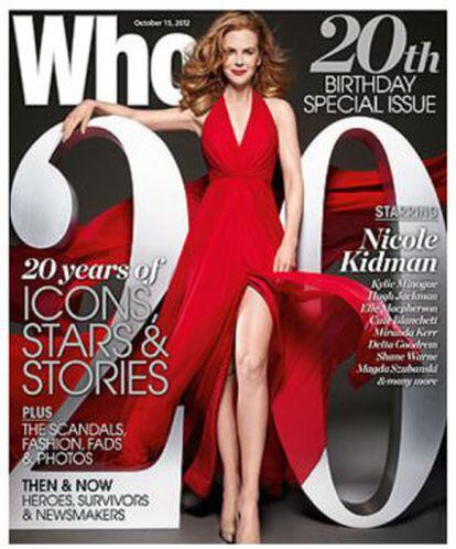 Nicole Kidman, en la portada del 20º aniversario de la revista 'Who'.