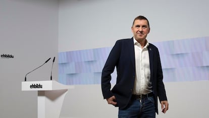 Arnaldo Otegi, este lunes en San Sebastián.