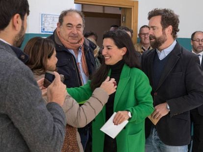 Los líderes de Vox Rocío Monasterio e Iván Espinosa de los Monteros el día de las elecciones generales, 10 de noviembre. 