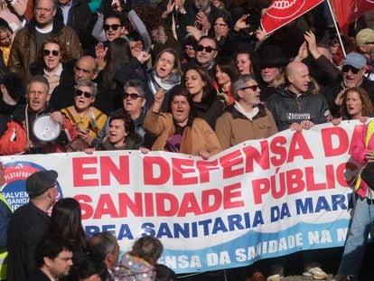 Manifestación del pasado 12 de febrero en Santiago en defensa de la sanidad pública.