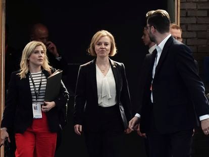 Liz Truss llegaba este lunes a la conferencia anual del Partido Conservador en el Centro Internacional de Convenciones de Birmingham.