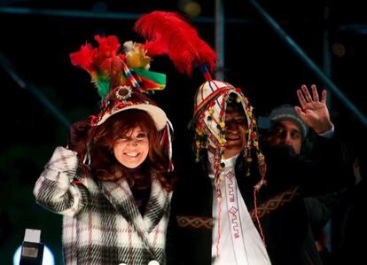 Cristina Fernández y Evo Morales el miércoles, en Buenos Aires.