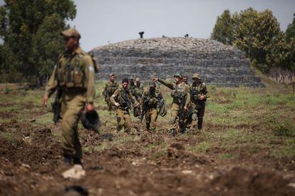 Soldados israelíes en un ejercicio en los Altos del Golán, en la frontera con Siria.