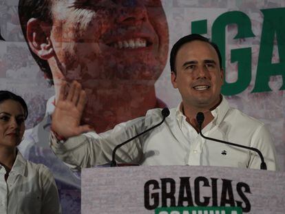Manolo Jiménez en una conferencia de prensa en Saltillo (Estado de Coahuila), el 4 de junio de 2023.