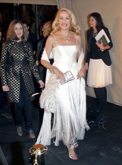 La exmodelo y actriz Jerry Hall, el martes en Madrid.