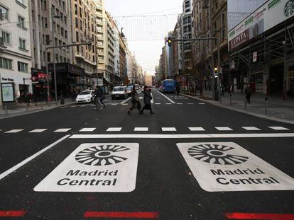 Zona de Madrid Central, que va a ser renovada por el Ayuntamiento de Martínez Almeida. En vídeo, entrevista con Adrián Fernández, responsable de Movilidad de Greenpeace España.