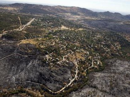 Los bosques de Robledo tras el incendio de agosto de 2012.