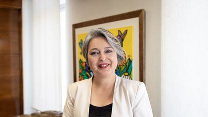 Jeannette Jara, ministra del Trabajo en Chile, en su oficina en el centro de Santiago (Chile), el pasado miércoles.