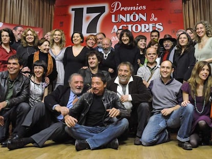 Foto tomada en diciembre de 2019 a los candidatos a los premios de la Unión de Actores.