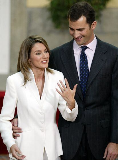 Letizia y Felipe, el día de su petición de mano.