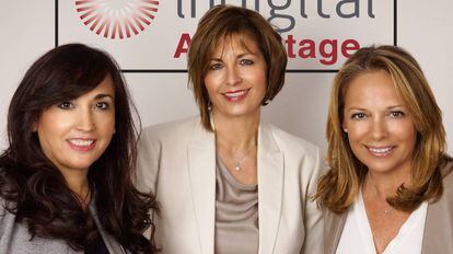 Joana S&aacute;nchez, Sylvia Taudien y Mireia Ranera, socias de la empresa Indigital.