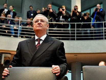 El antiguo jefe de Volkswagen, Martin Winterkorn, en el Bundestag, donde declaró por el escándalo de emisiones, en 2017.