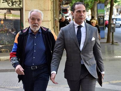 El empresario Bartolomé Cursach con su abogado Enrique Molina a la llegada a los juzgados de Palma en mayo de 2018.