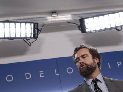 Ivan Espinosa de los Monteros, durante una rueda de prensa en el Congreso.