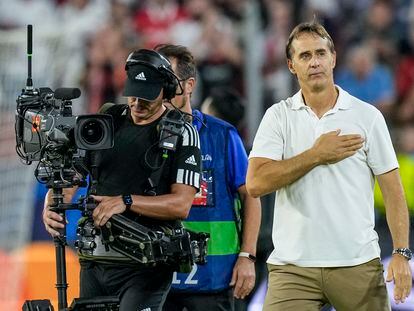 Lopetegui después del partido entre el Sevilla y el Dortmund.