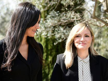 The deputy mayor of Madrid, Begoña Villacís (left), and the national spokesperson for Ciudadanos, Patricia Guasp (right), on March 11 in Madrid.