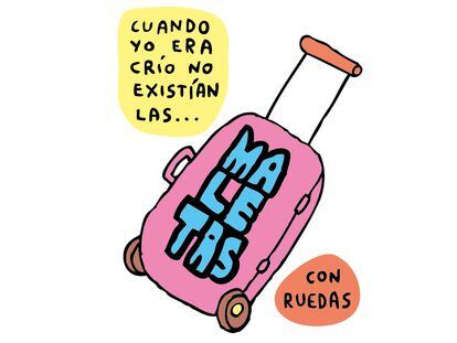 Las reflexiones ilustradas de Mauro Entrialgo: ‘Cuando yo era crío no existían las maletas con ruedas’