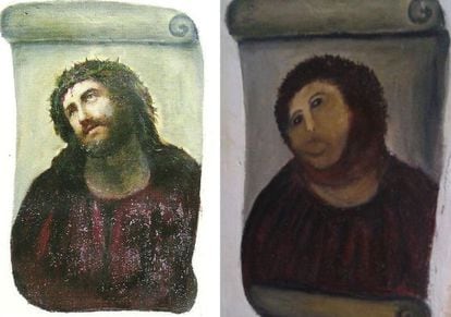 El antes y el después del 'Ecce Homo'.