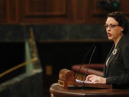 La ministra de Trabajo, Magdalena Valerio, en el Congreso de los Diputados, este martes.