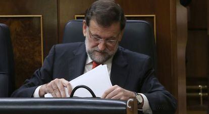Mariano Rajoy durante un pleno del Congreso, el 17 de diciembre.