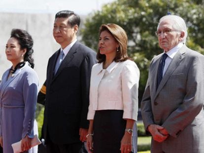 La presidenta de Costa Rica recibe al presidente chino.