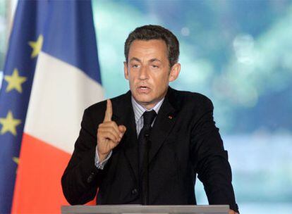 Nicolas Sarkozy se dirige a los embajadores franceses durante una reunión en el Elíseo.