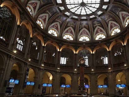 Interior de la Bolsa de Madrid.