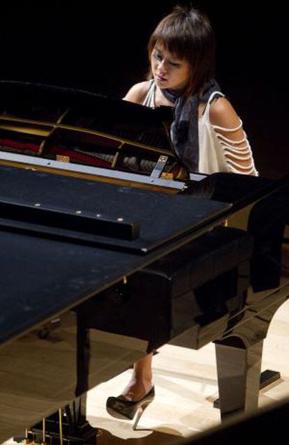 La pianista Yuja Wang durante una actuación en el Auditori de Barcelona.