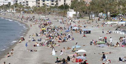 La playa de La Herradura (Almu&ntilde;&eacute;car) en 2009. 