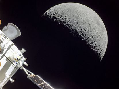 La nave 'Orion' captaba, a principios de diciembre, a la Luna durante su sobrevuelo.