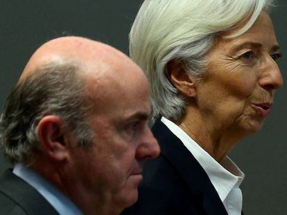 Luis de Guindos, vicepresidente del BCE, y Christine Lagarde, presidenta.