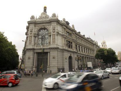 Fachada principal del Banco de Espa&ntilde;a en Madrid. 