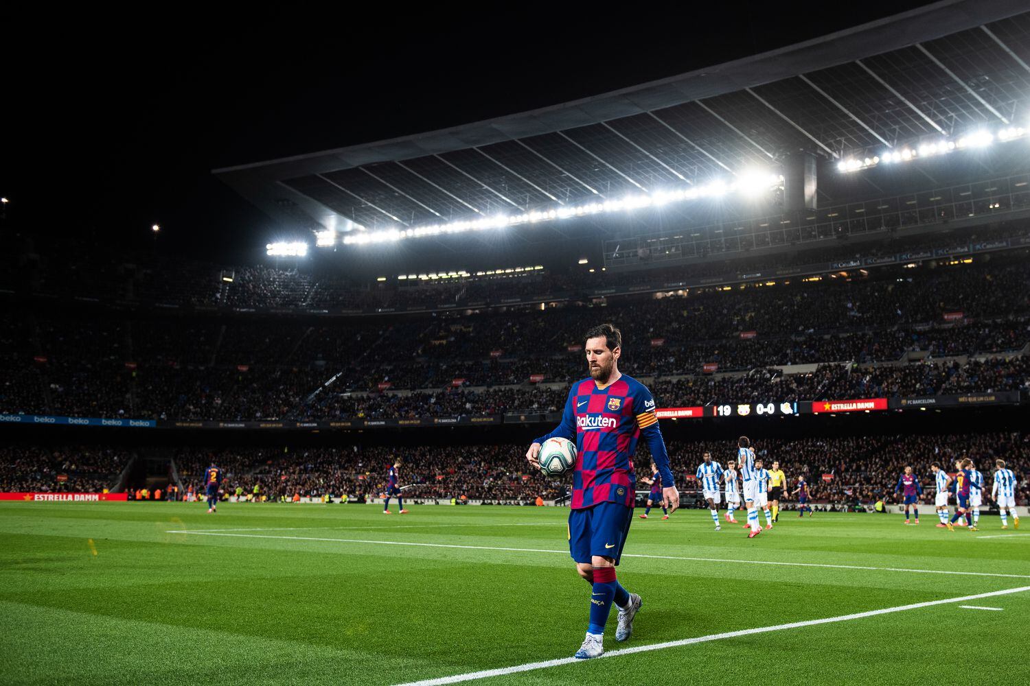 Messi, en el último partido del Barcelona ante la Real Sociedad.