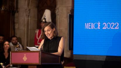 BARCELONA, 23/09/2022.- La cineasta catalana Carla Simón ha ensalzado este viernes Barcelona como una ciudad "diversa, plural y acogedora" en el pregón de la Mercè. EFE/Marta Pérez