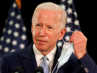 Joe Biden, en un acto de campaña en la Universidad Estatal de Delaware, en Dover, el pasado viernes.