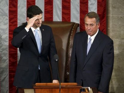 Paul Ryan (izquierda) y John Boehner.