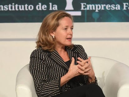 La vicepresidenta tercera y ministra de Asuntos Económicos y Transformación Digital, Nadia Calviño.