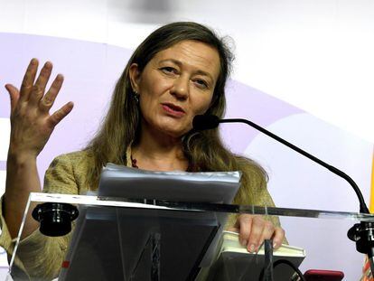La delegada del Gobierno contra la Violencia de Género, Victoria Rosell, este jueves en Madrid.