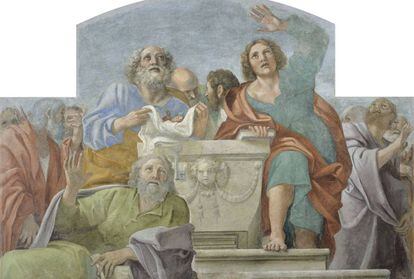 'Apòstols al voltant del sepulcre buit', de Carracci, que es podrà veure a l'exposició del MNAC.