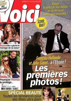 Portada de la revista 'Voici', publicada el pasado noviembre, donde aparecen Gayet y Hollande en los jardines de El Elíseo.