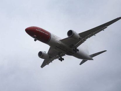 Un avión de la aerolínea noruega Norwegian.