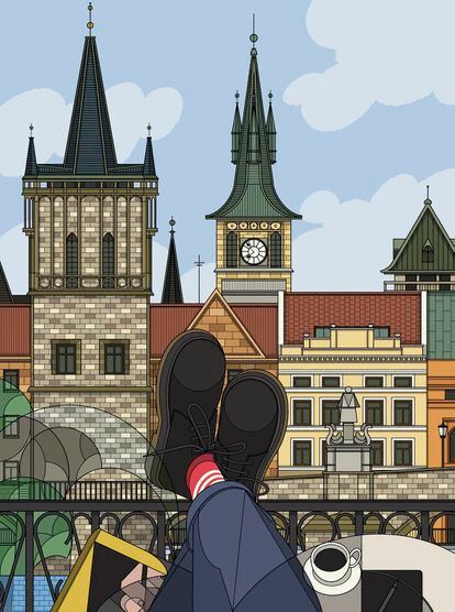 Viaje literario Praga, EL VIAJERO GUÍA OTOÑO 2023. Ilustración: JALCALARA