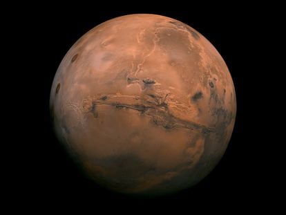 Aspecto del planeta Marte, en una imagen de la NASA.
